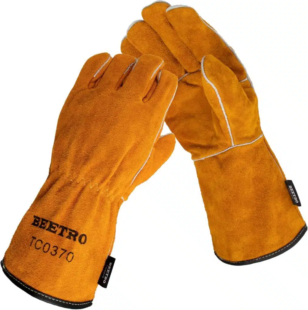 BEETRO Welding Gloves 1 Pair, Cow Leather