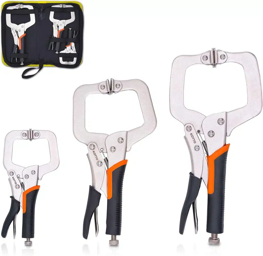 KOTTO 3 Packs Heavy Duty Locking C-Clamp Set