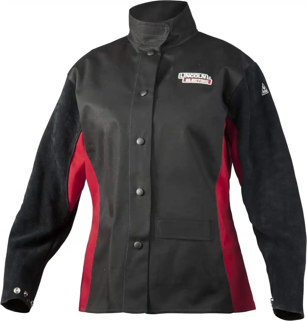 Lincoln Electric womens leather Jessi Combs Women s Shadow Welding Jacket, Black:Red, Small US