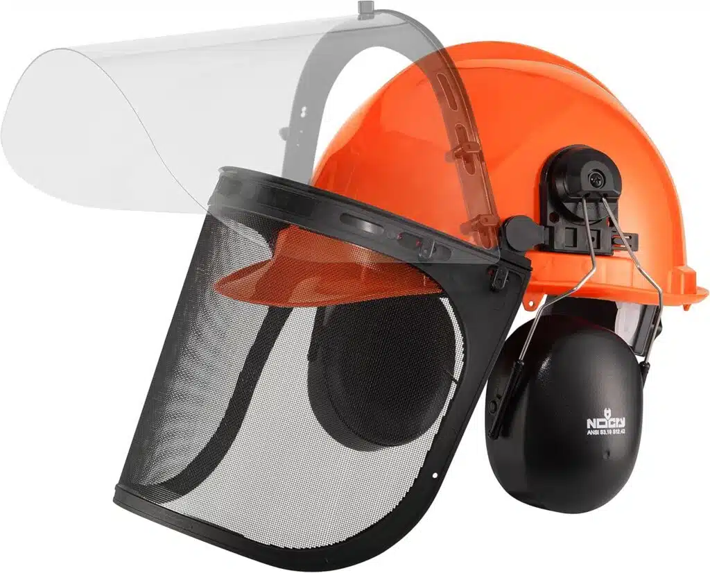 NoCry 6-in-1 Industrial Chainsaw Helmet with Face Shield and Ear Muffs