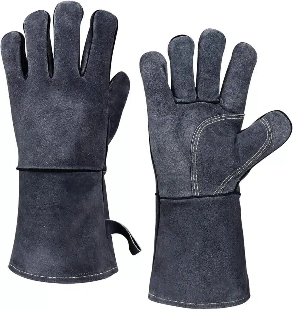 OZERO 932°F Heat Resistant Forge Welding Gloves 14 inches Cowhide Leather