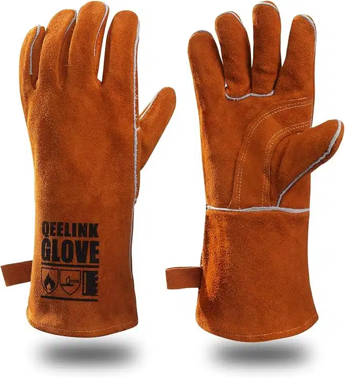 QeeLink Welding Gloves - Heat & Wear Resistant Lined Leather