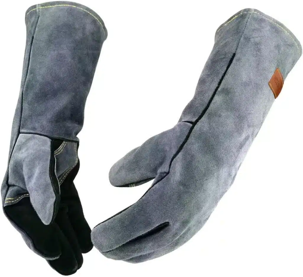 WZQH 16 Inches,932℉,Leather Forge Welding Gloves