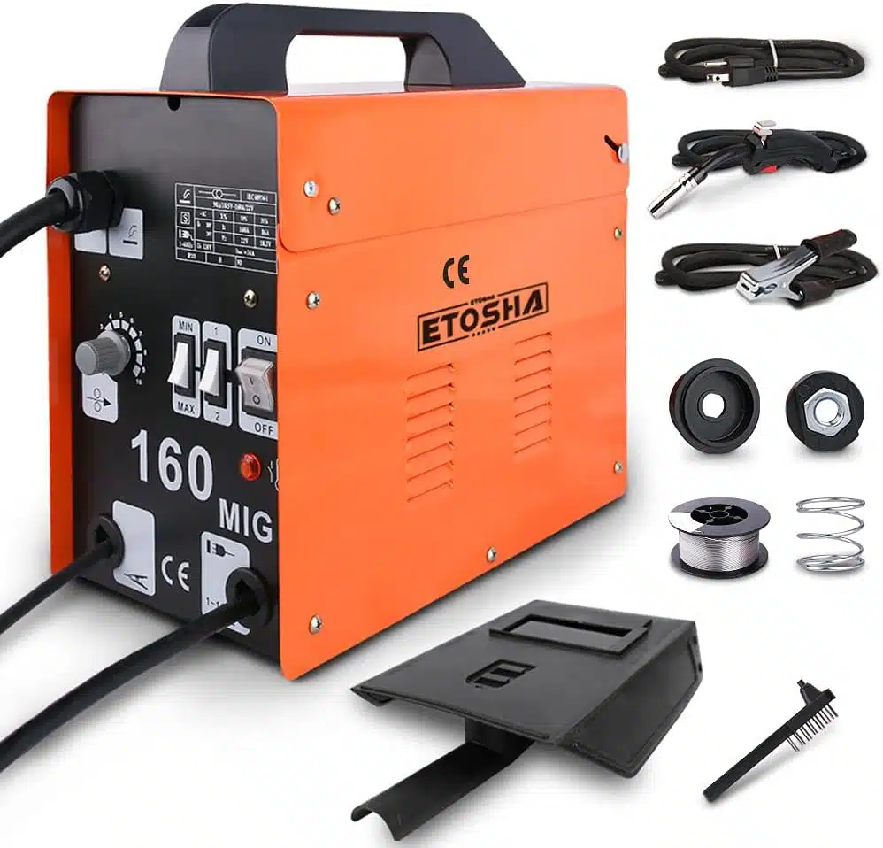 ETOSHA MIG Welder 160A Portable Welding Machine, Flux Core Wire Gasless Automatic Wire Feeding Welders